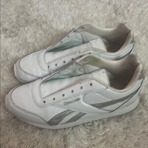 Reebok White Sneakers with Silver Accents